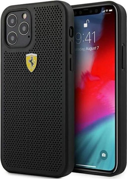 Produktbild Ferrari FESPEHCP12LBK iPhone 12 Pro Max 6,7" czarny/black hardcase On Track Perforated (Apple iPhone 12 Pro Max)
