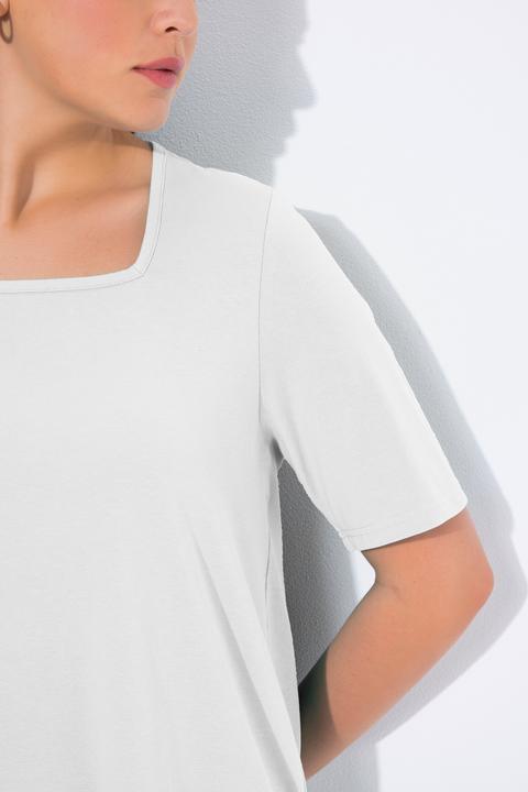 Immagine prodotto Ulla Popken T-shirt dal taglio svasato con scollo rettangolare e mezze maniche (46, 48)