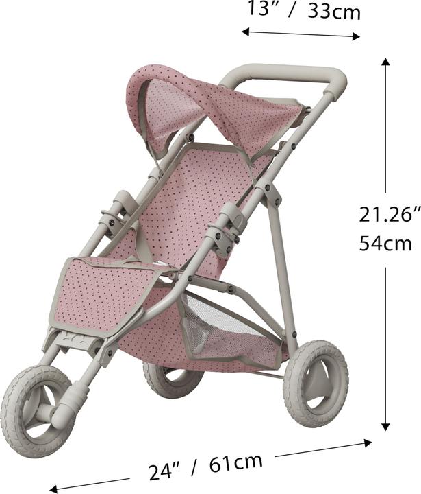 Produktbild Teamson Olivia's Little World Jogging-Puppenwagen Polka Dot Princess, fr Babypuppen, Pink Grau