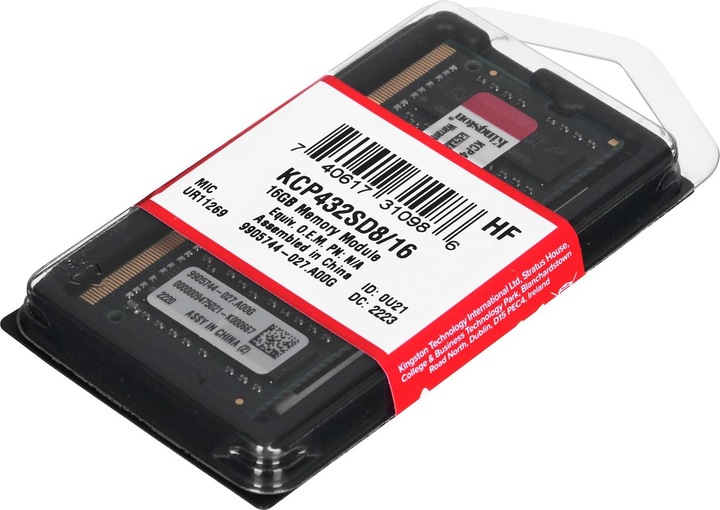 Image du produit Kingston KCP432SD8/16 (1 x 16GB, 3200 MHz, RAM DDR4, SO-DIMM)