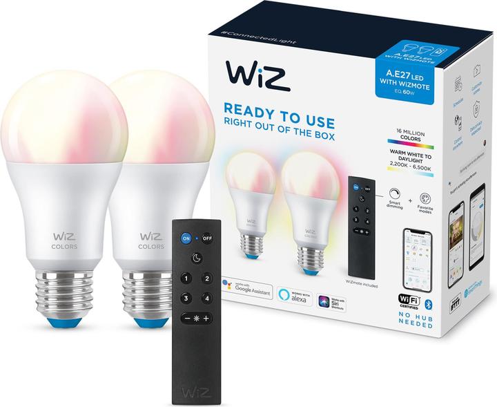 Image du produit WiZ blanc (E27, 8 W, 806 lm, 2 x, F)