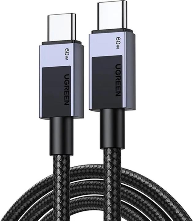 Image du produit Ugreen L524 PD 3A 2m USB-C to USB-C cable (gray) (2 m, 60 W)
