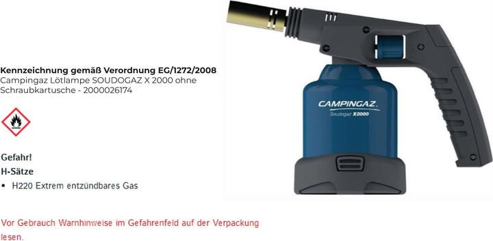 Produktbild Campingaz Soudogaz X 2000