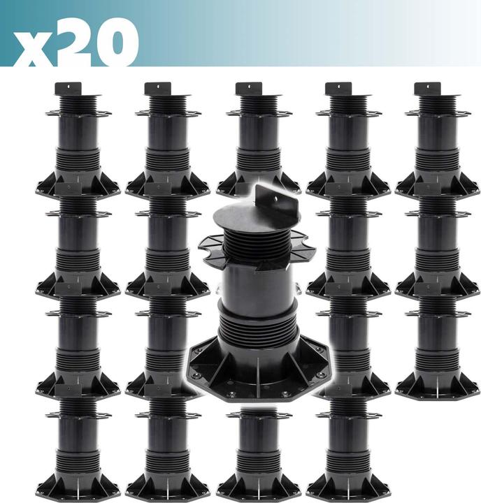 Actual product image XPOtool Corner Support Feet Set of 20 2700kg Capacity Feet Adjustable in Height 140-210mm Terrace (20 x)