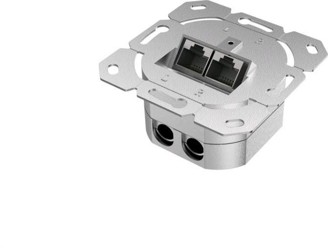 Image du produit Hama Prise réseau, CAT-6a, 10 Gbit/s, blindée, 2 ports, encastrée