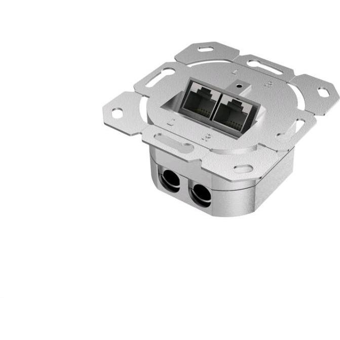Thumbnail - Hama, Steckdose, Netzwerkdose, CAT-6a, 10 Gbit/s, geschirmt, 2 Ports, Unterputz