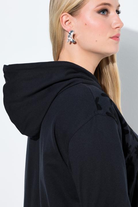 Produktbild Ulla Popken Hoodie, Blüten, Relaxed, Kapuze, Langarm (58)