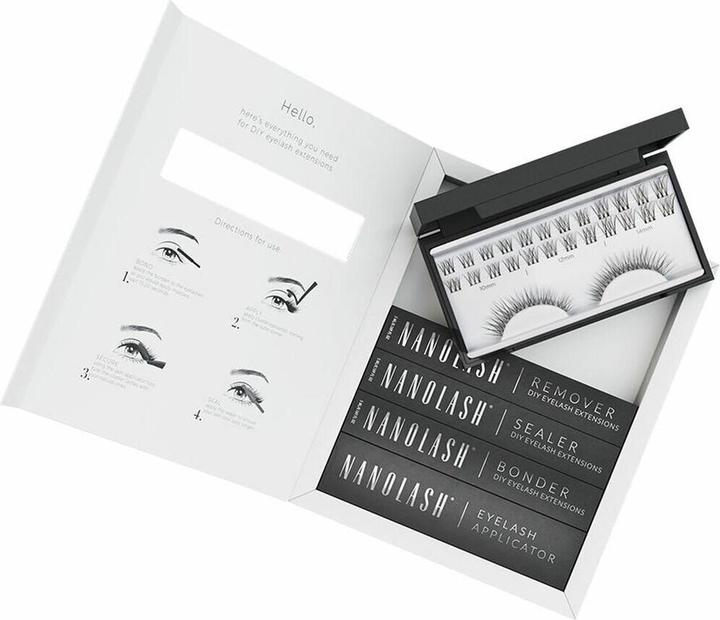 Actual product image NoName DIY Eyelash Extensions Starter Kit with Bonder, Sealer, Remover, Applicator - Innocent (Artificial eyelashes)