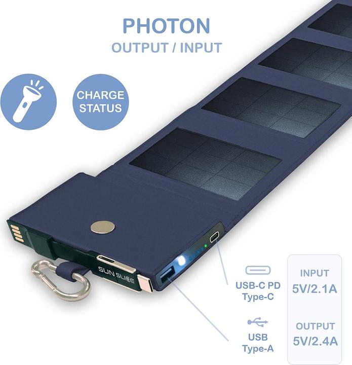 Actual product image Sunslice Portable 4W photon solar charger (4000 mAh, 4 W, 20 Wh)