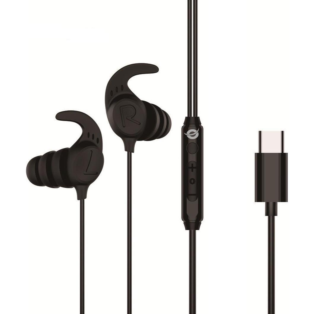 Conceptronic Nero In-Ear Headset Usb-C/Mikro/Ergono./+ 1.20M Sw (Nc, Cablato), Cuffie,