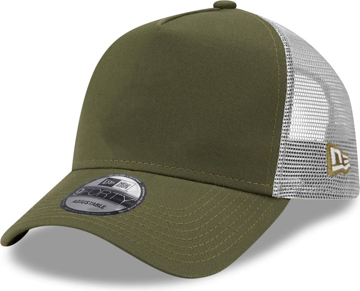 Actual product image New Era A-Frame Mesh Trucker Cap - ESSENTIAL olive