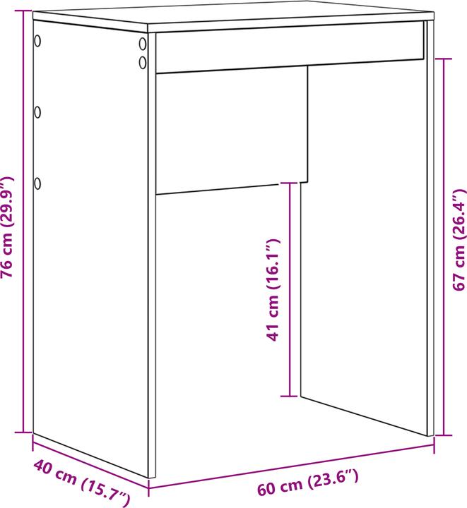 Image du produit vidaXL Kompakter Schreibtisch (40 x 60 x 76 cm)