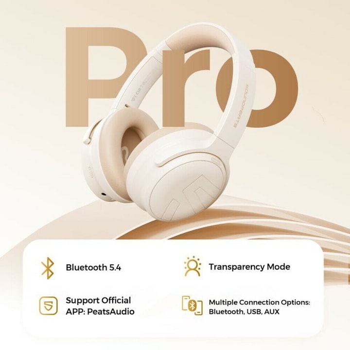 Actual product image Soundpeats Space Pro overhead headset beige (Wireless)