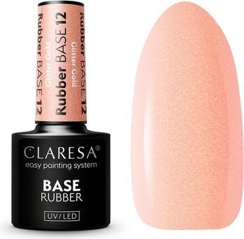 Produktbild Claresa Gummibasis 5ml - 12er-Pack (Glitter Gold, Base Coat, Gel-Effekt Nagellack)