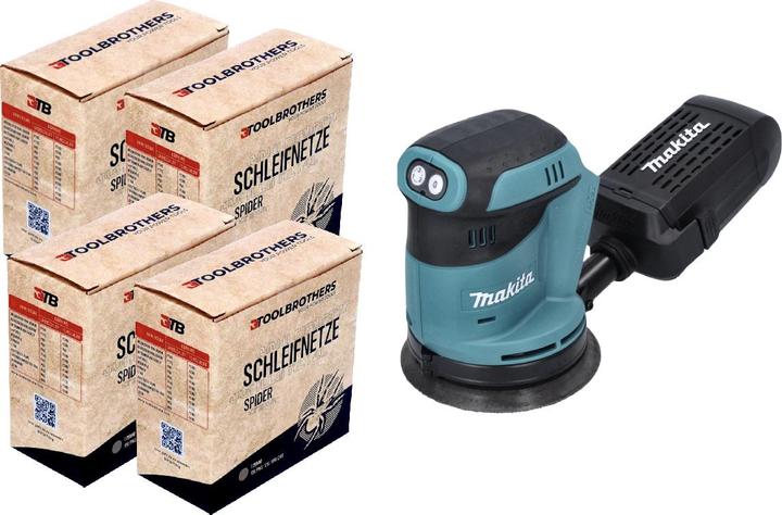 Produktbild Tool Brothers DBO 180 Z Akku Exzenterschleifer 18 V 125 mm + 4x Toolbrothers SPIDER Netzschleifmittel Set - ohne (Exzenterschleifer)