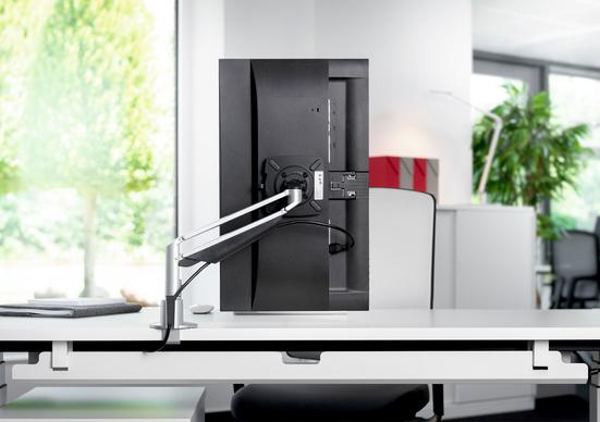 Image du produit Novus 990+1071+000 - Bras de montage pour écran plat - blanc - 7 kg - plafond/mur/armoire