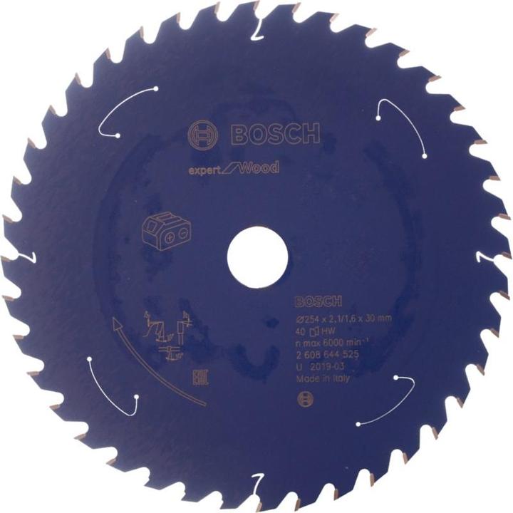 Produktbild Bosch Professional Zubehör Akku-Kreissägeblatt Expert for Wood, 254 x 2,1/1,6 x 30, 40 Zähne
