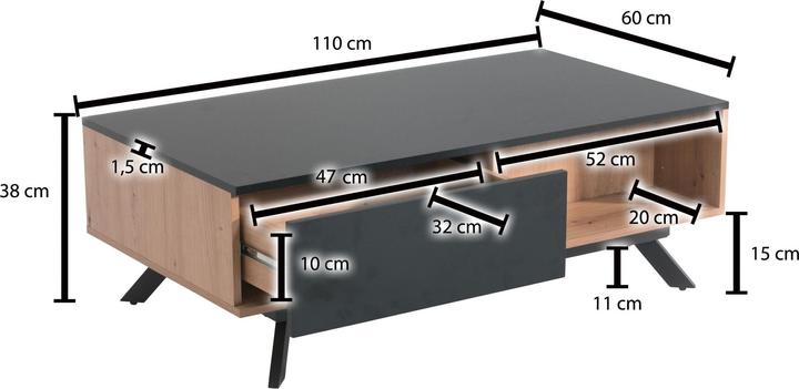 Actual product image Wohnling Logan (110 x 60 x 38 cm)