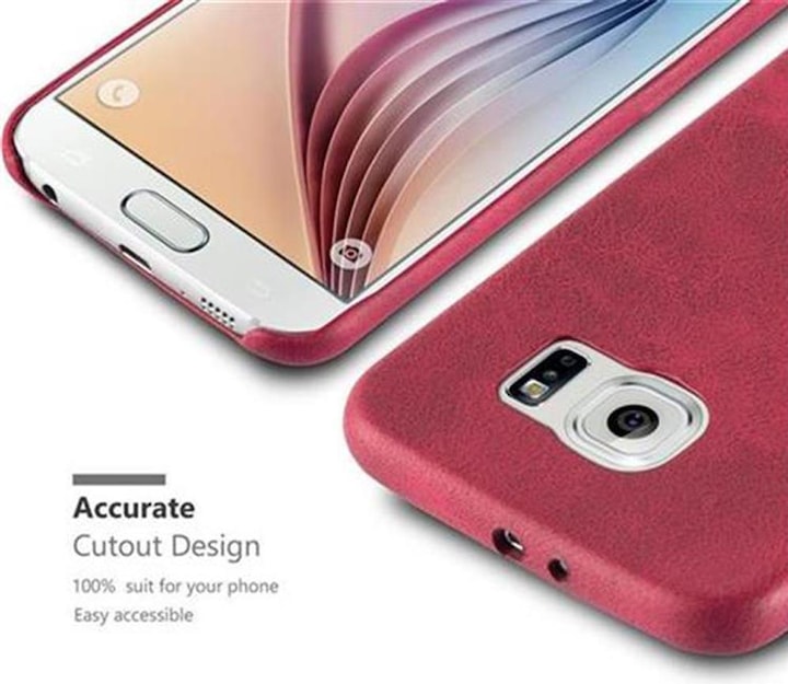 Actual product image Cadorabo Hard cover faux leather with texture (Samsung Galaxy S6)