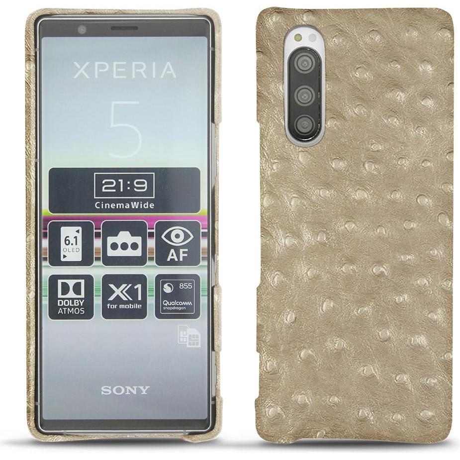 Noreve Lederschutzhülle (Sony Xperia 5), Smartphone Hülle, Beige