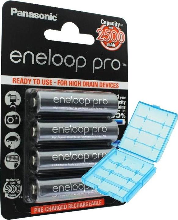 Actual product image Panasonic Battery XX Technology HR-3UWX min. 2500mAh and BatteryBox from (4 pcs., AA, 2500 mAh)
