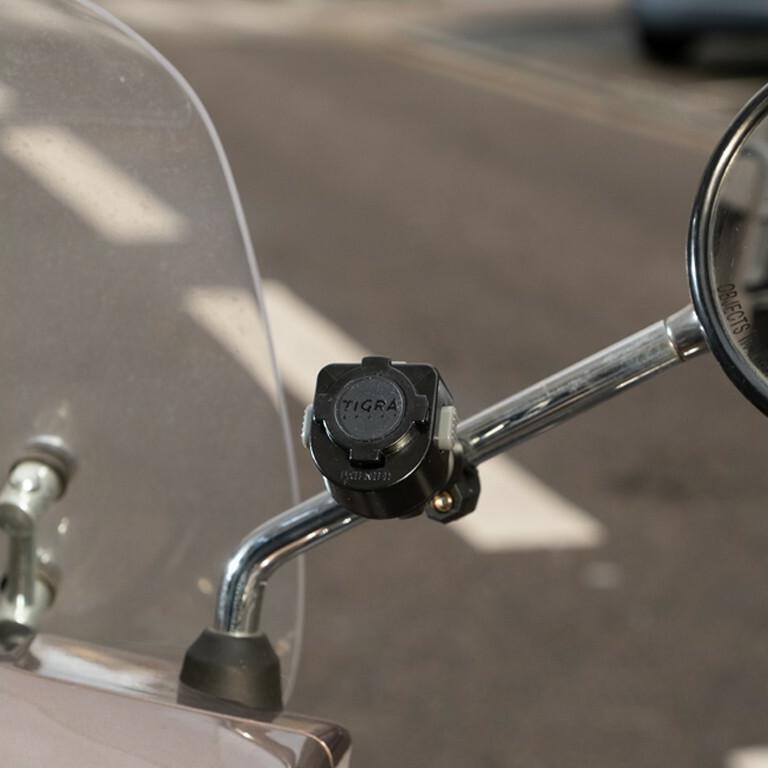 Thumbnail - Tigra motorrad/roller-spiegelhalter fit-clic, Smartphone Halterung, Schwarz