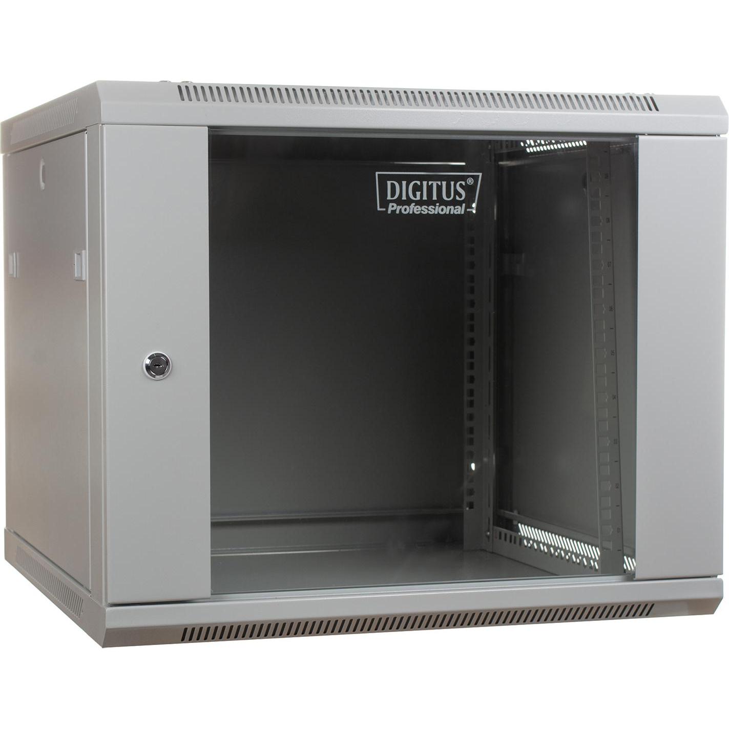 Digitus DN-WU19 09U/450 Wall Mou (9 HE, 19 Zoll Rack), Serverschrank, Grau