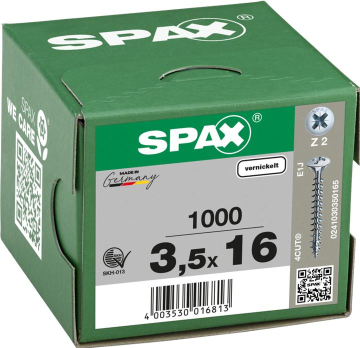 Produktbild Spax Spanplattenschrauben LK, PZ2 3,5x16 mm (1000 Schrauben pro Stück)