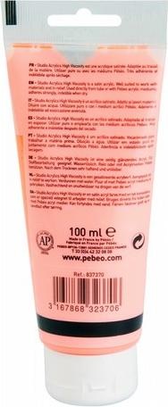 Actual product image Pebeo Studio Acrylics Fine Acrylic (Fluorescent Orange, 100 ml)