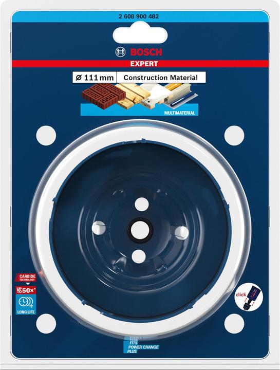 Produktbild Bosch Professional Zubehör EXPERT Construction Material Lochsäge, 111 x 60 mm (111 Millimeter)