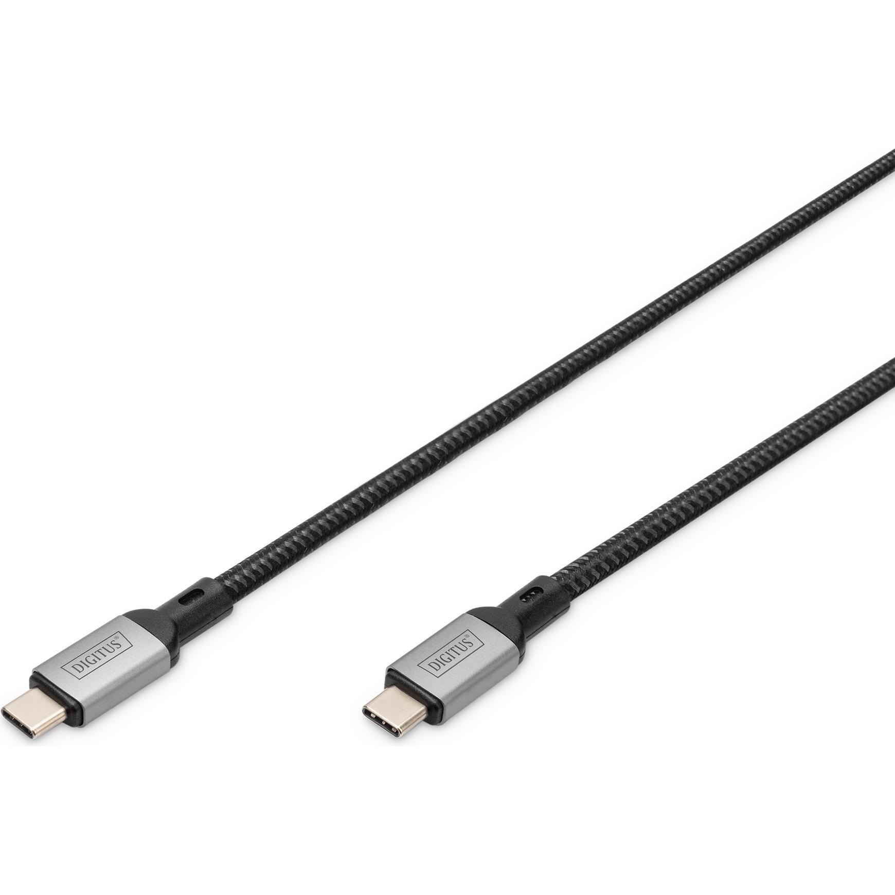 Digitus USB 4 Verbindungskabel, TypC auf TypC, AL-Gehäuse PP braid 8K@60Hz, PD3.0, 40Gbits/s, 1m, bl. (1 m, USB 4.0), US...