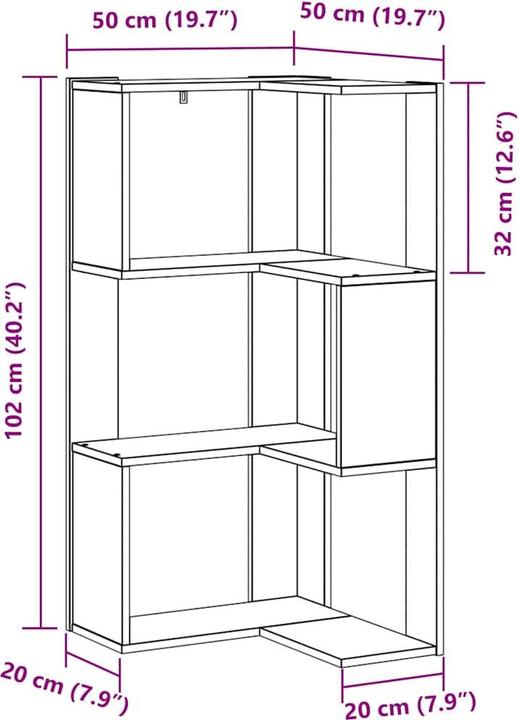 Image du produit VidaXL Eckschrank (50 x 50 x 102 cm)