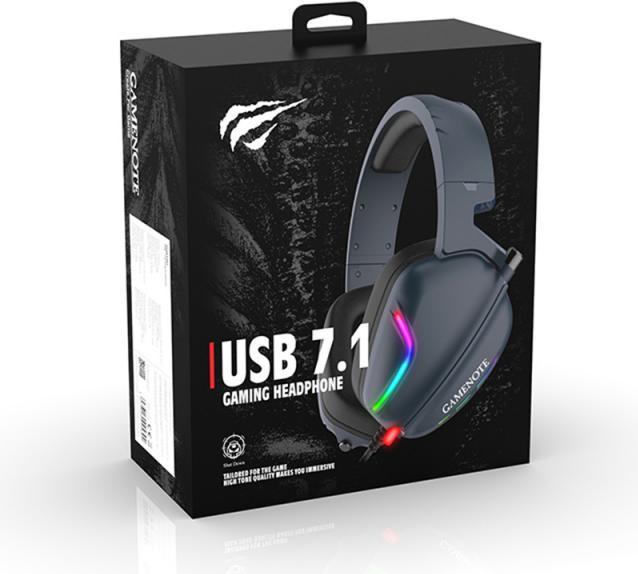 Actual product image Havit - Gaming Headphones (H2038U) - with Microphone, 50mm Speaker, USB, 2m - Black (Cable)