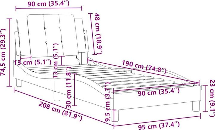 Image du produit vidaXL Bettgestell (90 x 190 cm)