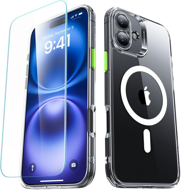 ESR Classic Hybrid Halolock MagSafe Case + Tempered Glass (Apple iPhone 16)