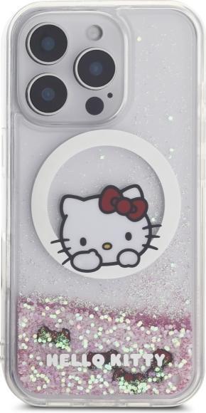 Actual product image Hello Kitty HKHMP16LLSWKH iPhone 16 Pro 6.3" biały/white hardcase Liquid Glitter Sweet Kitty Bows (Apple iPhone 16 Pro)