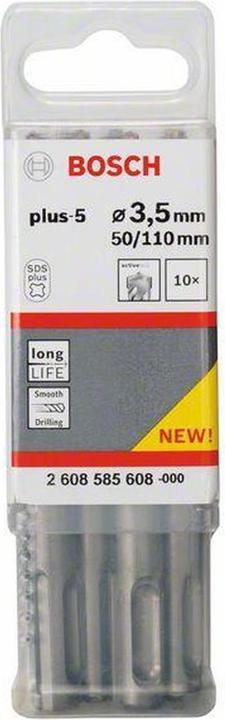 Produktbild Bosch Professional Zubehör Hammerbohrer SDS plus-5, 3,5 x 50 x 110 mm, 10er-Pack (3.5 mm)
