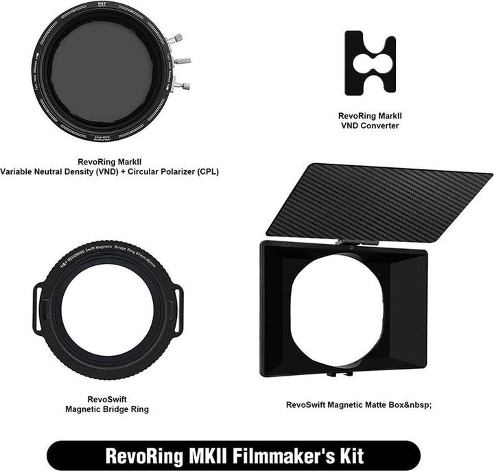Image du produit H&Y REVORING MkII Video Kit 46-62mm (RNC62-II + RBR-62 + RMBOX + RC01) (62 mm, Filtre gris neutre)