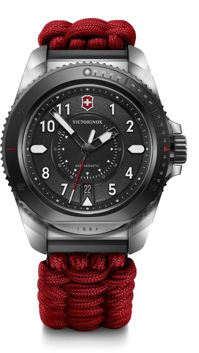 Produktbild Victorinox Journey 1884 Quartz Three hands Steel & Aluminum, Taucheruhr, 43 mm, Ziffernblatt Schwarz, Paracord (Taucheruhr, 43 mm)