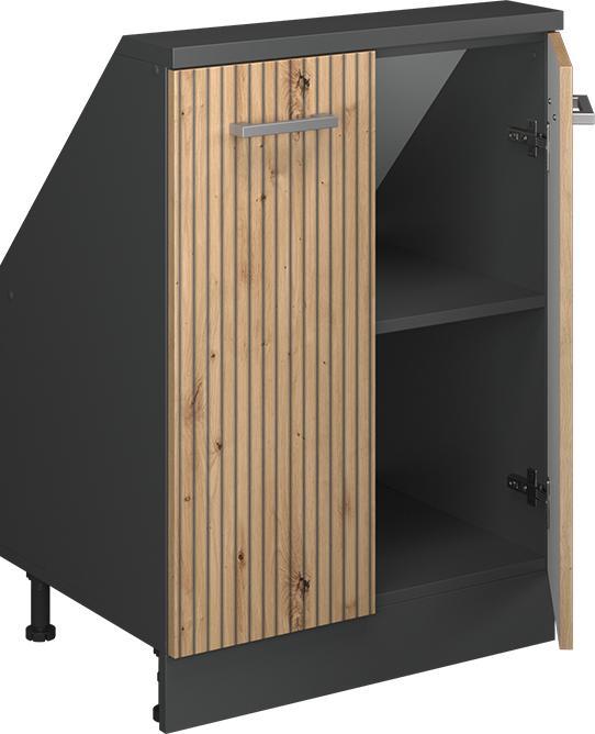 Produktbild Vichy Dachschrägenschrank Rion, Artisan Eiche/Anthrazit/Anthrazit, mit 2 Türen (46 x 46 x 81.60 cm)