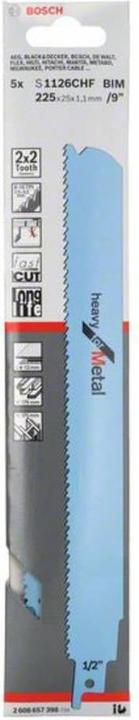 Produktbild Bosch Professional Zubehör Säbelsägeblatt S 1126 CHF, Heavy for Metal, 5er-Pack