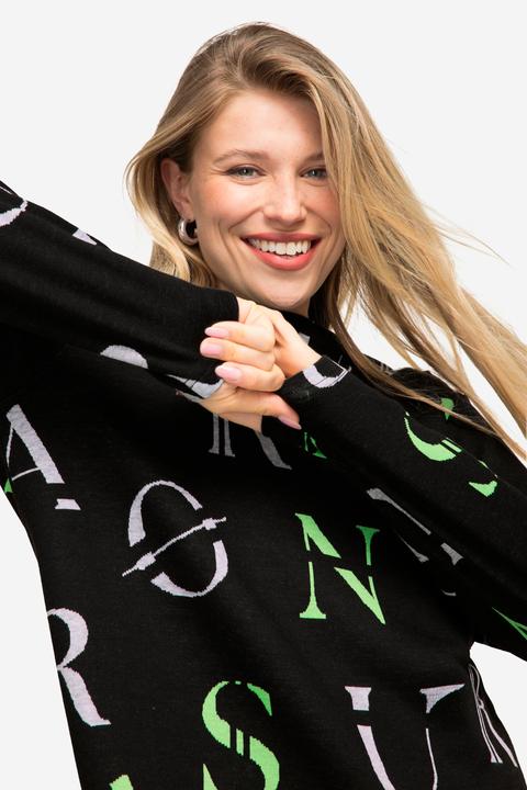 Actual product image Laurasøn Letter Print Long Sleeve Turtleneck Sweatshirt (XL)