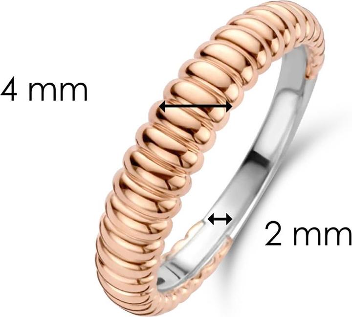 Immagine prodotto Ti Sento Milano Anello in argento con struttura a coste placcata in oro rosa 12218SR (56, 925 Argento)