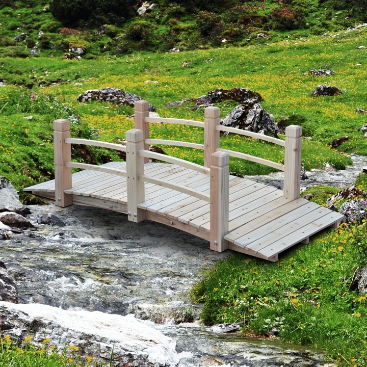 Produktbild Outsunny Gartenbrücke mit Geländer