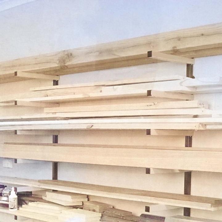 Produktbild XPOtool 2x Holzregal 3 Ebenen 150kg Kragarmregal Holzlagerregal Kaminholzregal