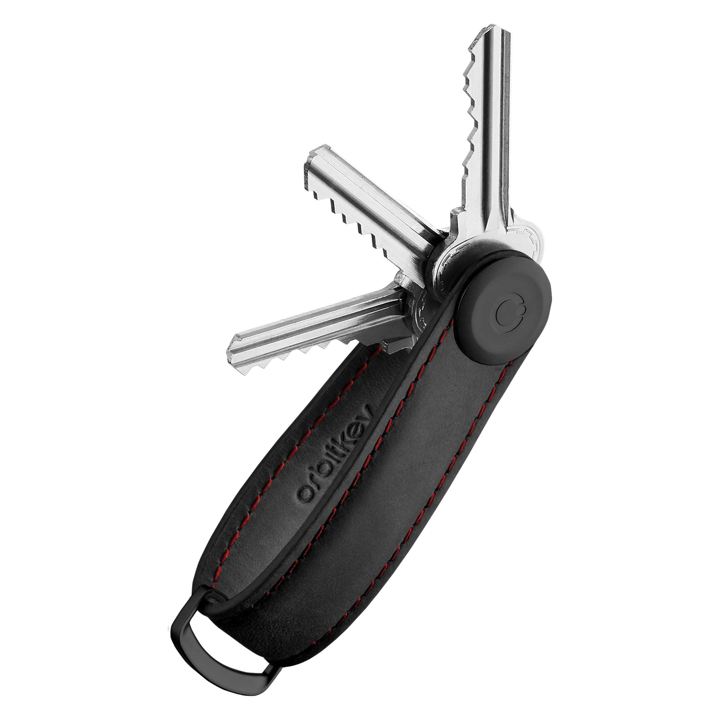 Orbitkey, Damen, Schlüsselanhänger, Crazy-Horse, Schwarz