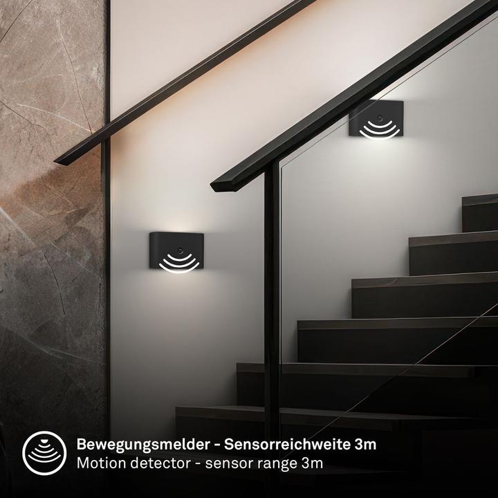 Produktbild Briloner CHET LED Akku Wandleuchte mit Sensor - Schwarz (280 lm)