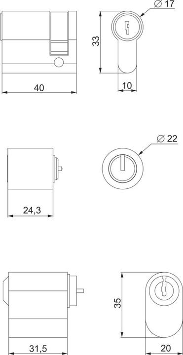 Actual product image Schneider Electric Adapter f.DIN half cylinder NSYINDIN2