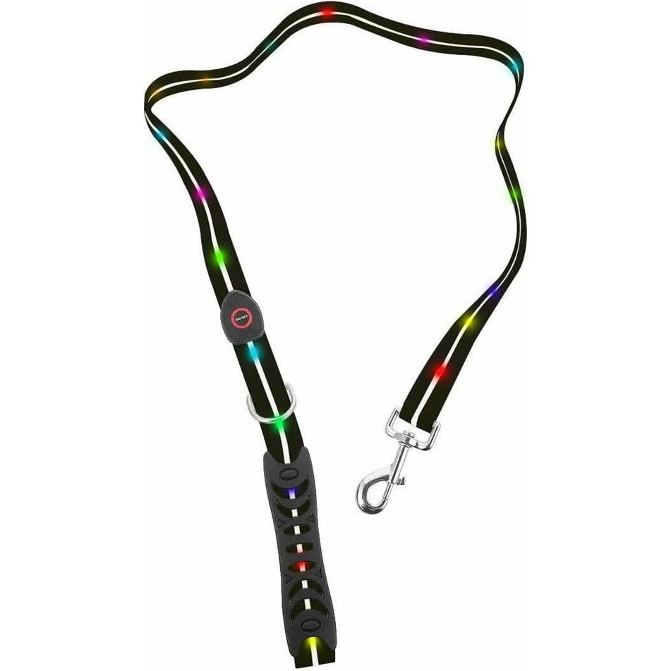 Media-Tech Farbige LED-beleuchtete PVC-Leine für mittelgrosse und grosse Hunde, blau (M, L, Hund, Allgemein), Halsband +...