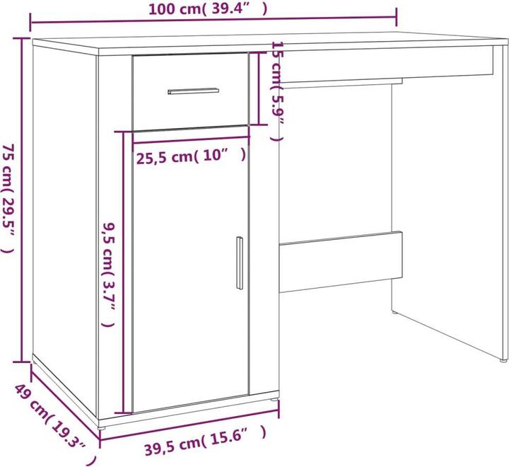 Immagine prodotto vidaXL Schreibtisch (100 x 49 x 75 cm)